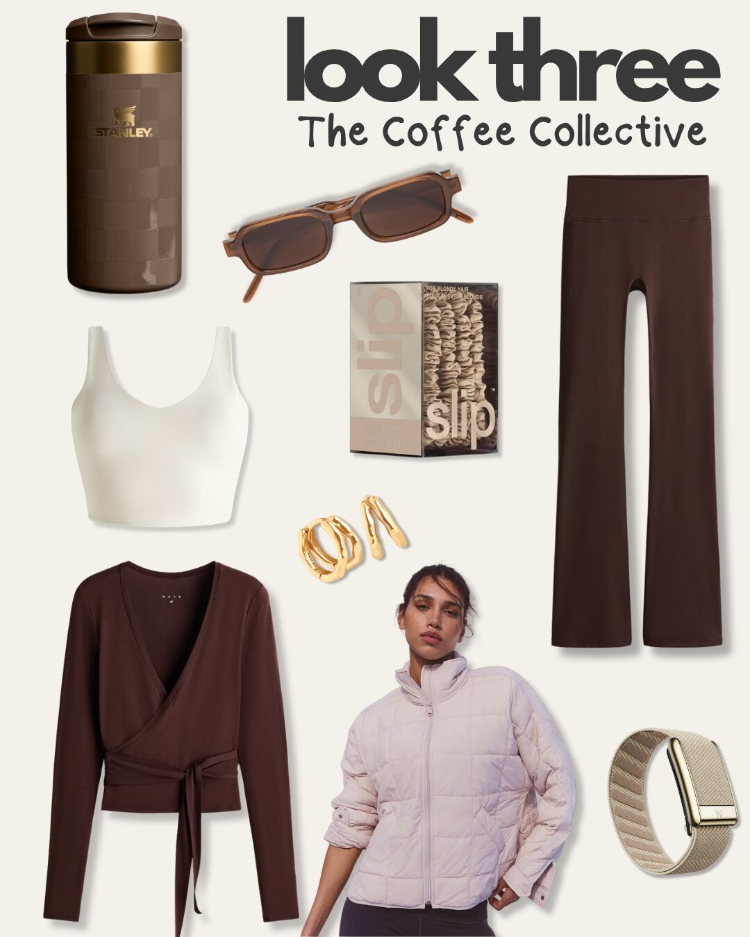 Pilates must haves UK - Look 3 The Coffee Collective flatlay