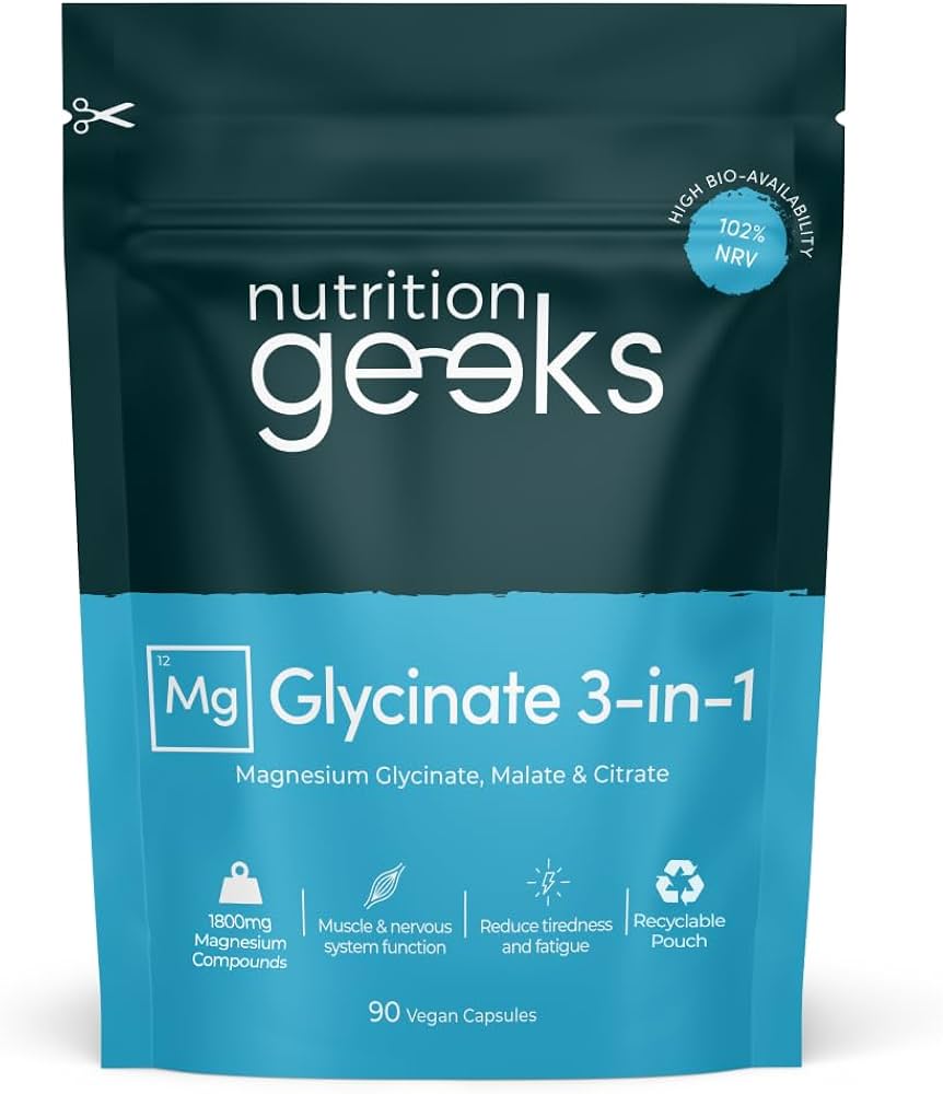 Nutrition Geeks Magnesium Glycinate 3-in-1 - best magnesium supplements UK